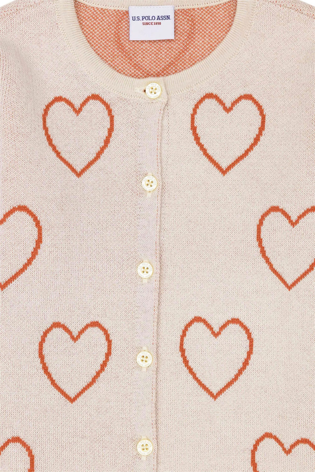 Кремовый трикотажный кардиган для девочки - U.s. polo assn фото 6