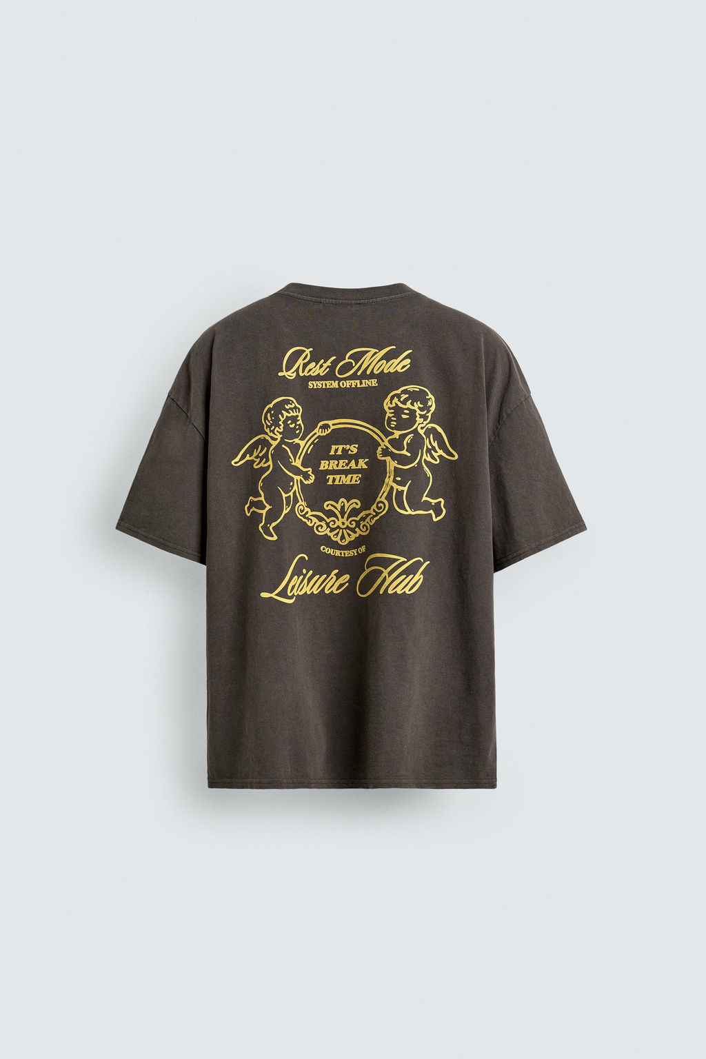 CAMISETA RELAXED FIT ESTAMPADOS LAVADOS / Gris antracita