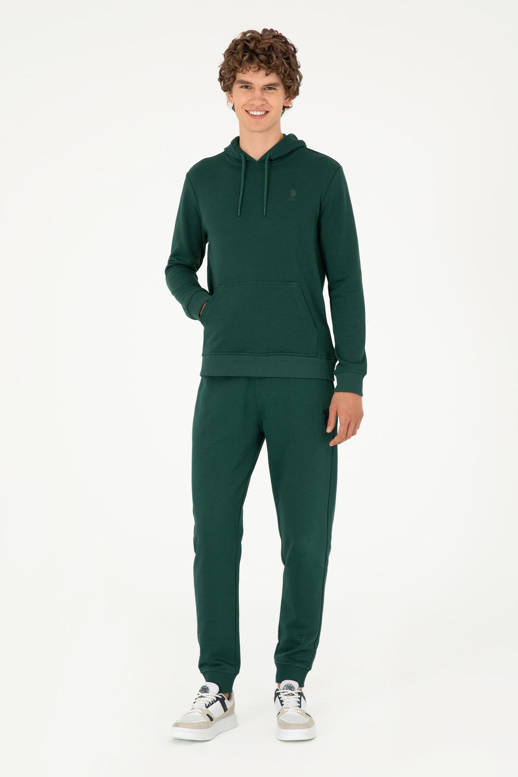 Мужской темно-зеленый базовый свитшот - U.s. polo assn фото 4