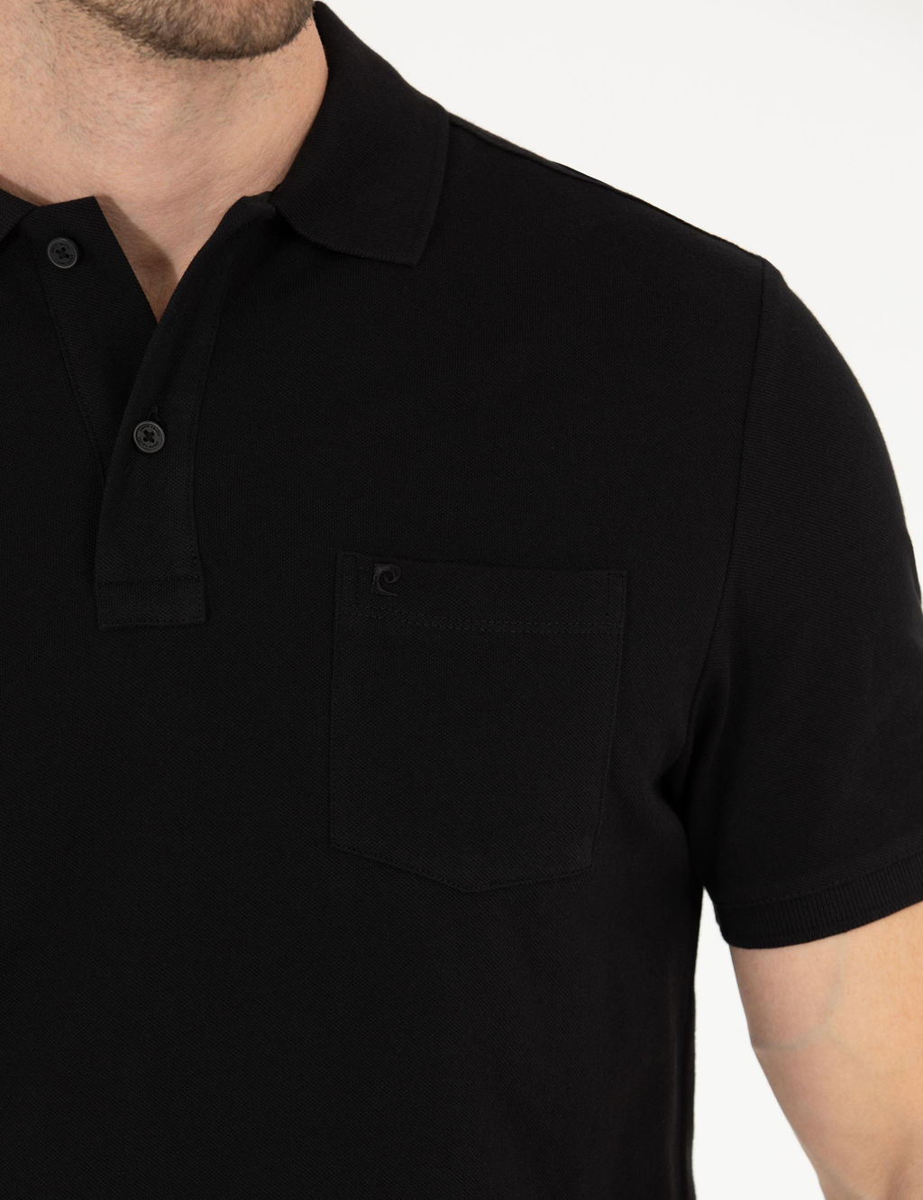 Siyah Regular Fit Polo Yaka Basic Ti__rt