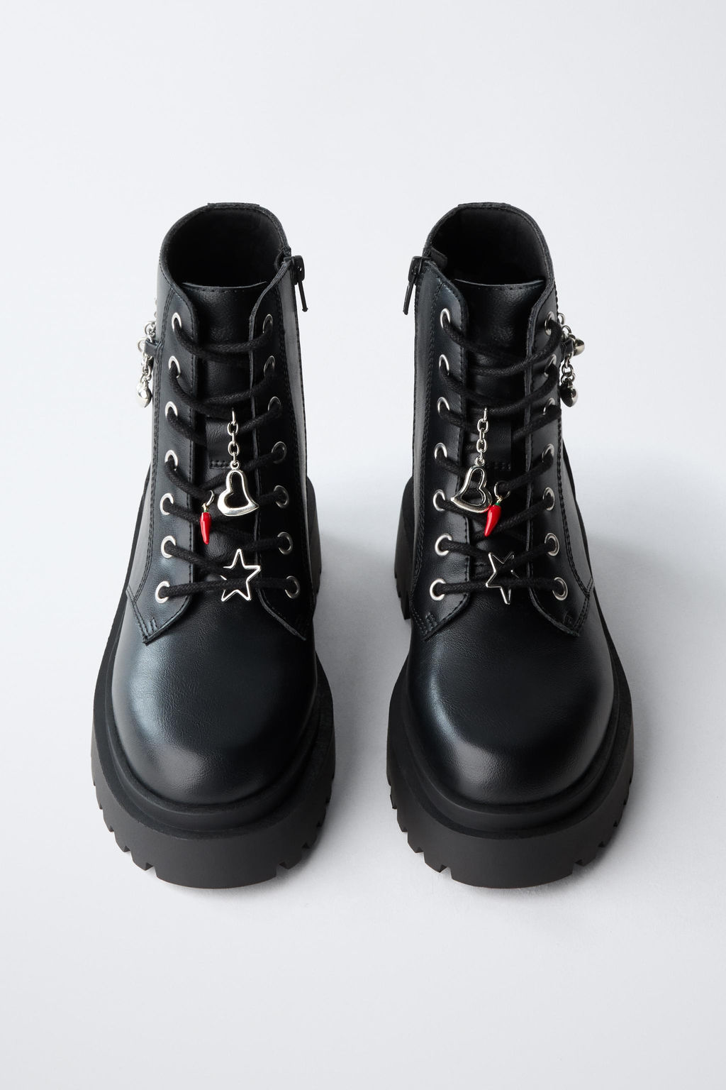 LACE-UP ANKLE BOOTS WITH CHARMS - Zara фото 6