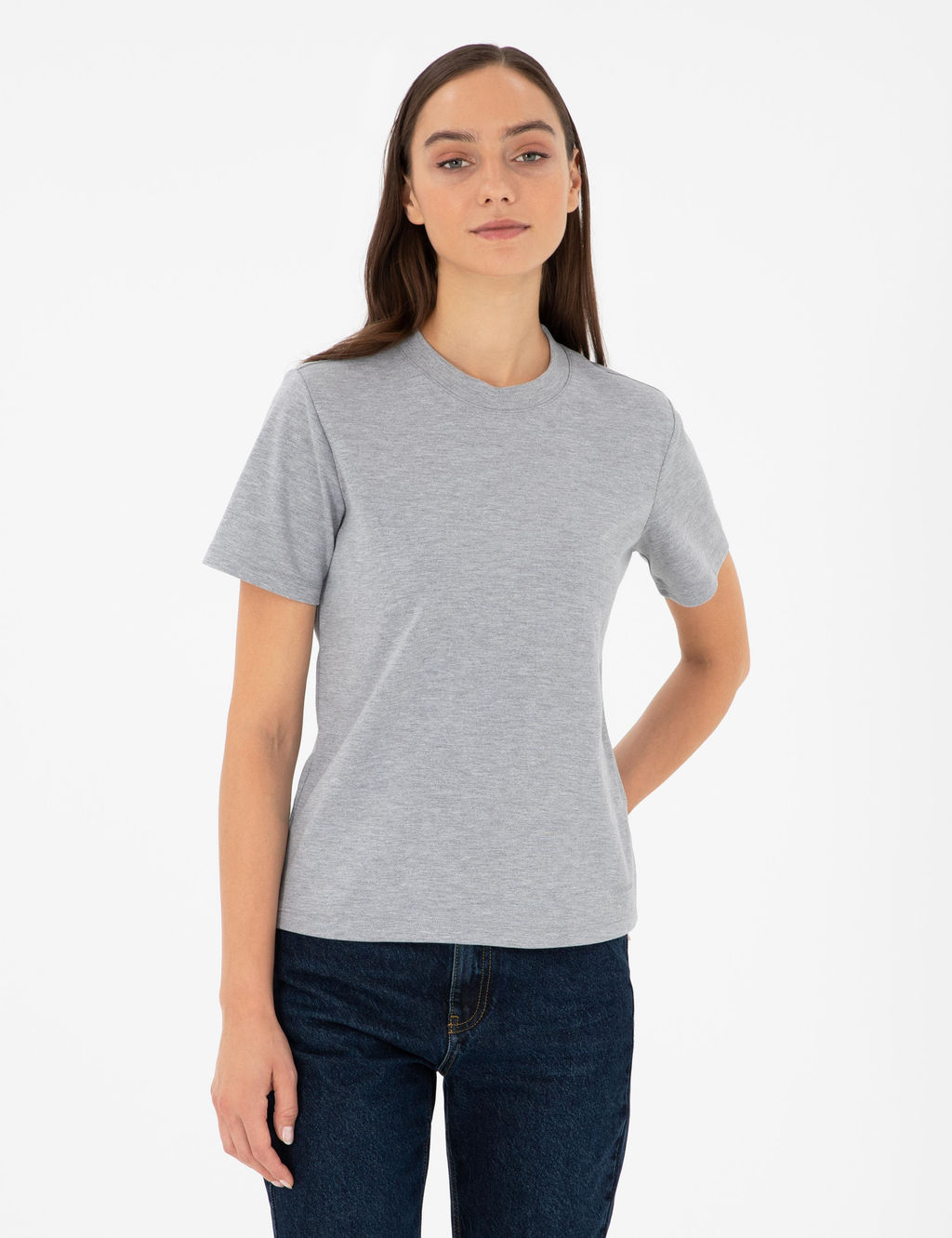 Gri Melanj Slim Fit Ti__rt