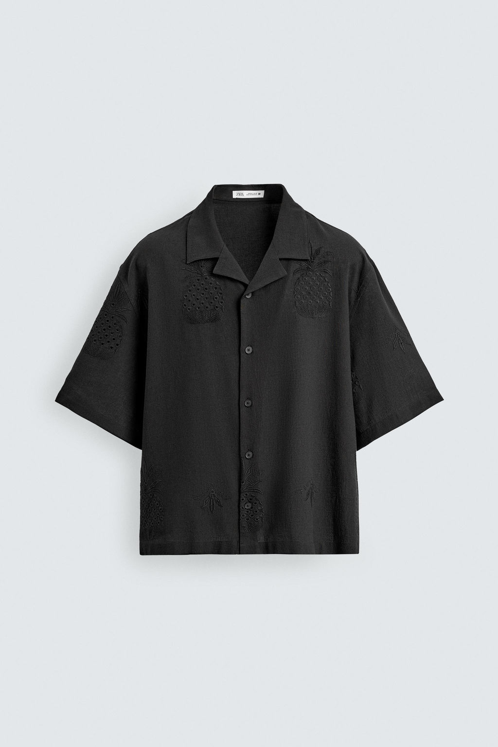 CAMISA PERFORADOS BORDADOS / Negro - Zara фото 7