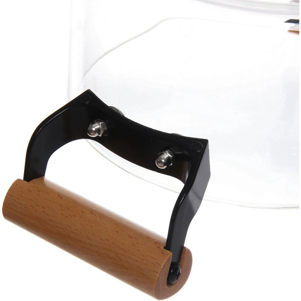 Кастрюля из боросиликатного стекла 2,5л "Хай-Тек" с деревянными ручками