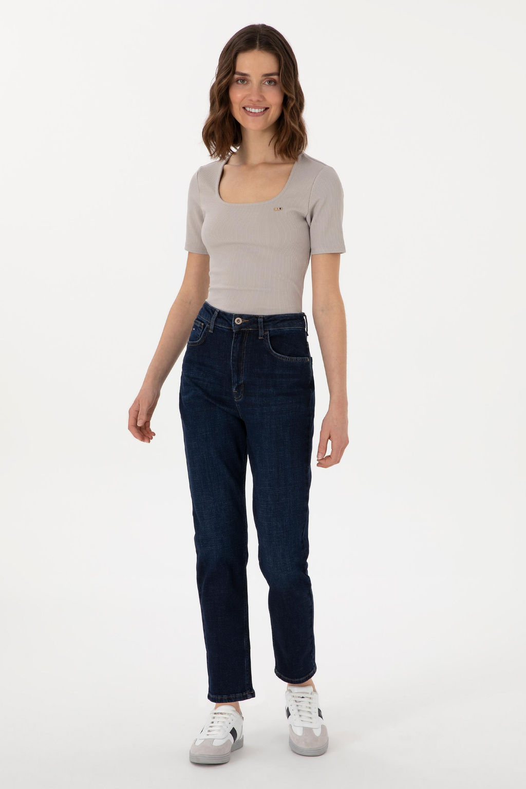 Kad_n Gri Melanj Ti__rt Sepette S_rpriz _ndirim - U.s. polo assn фото 4