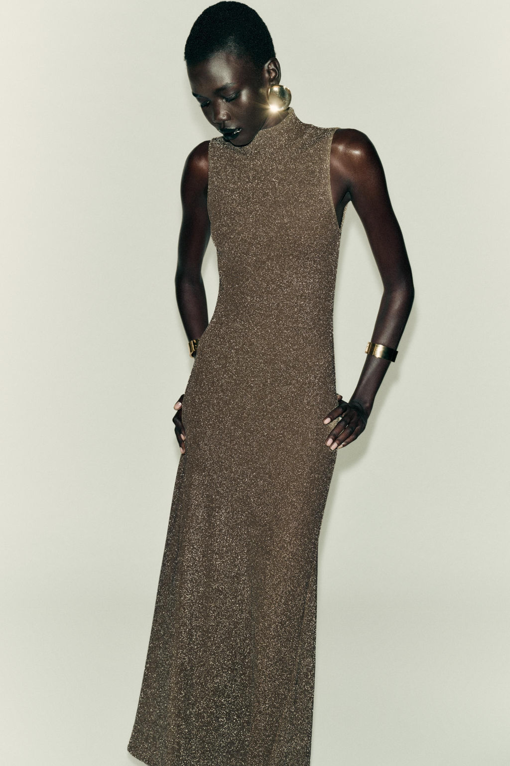 METALLIC THREAD SLEEVELESS DRESS - Zara фото 3