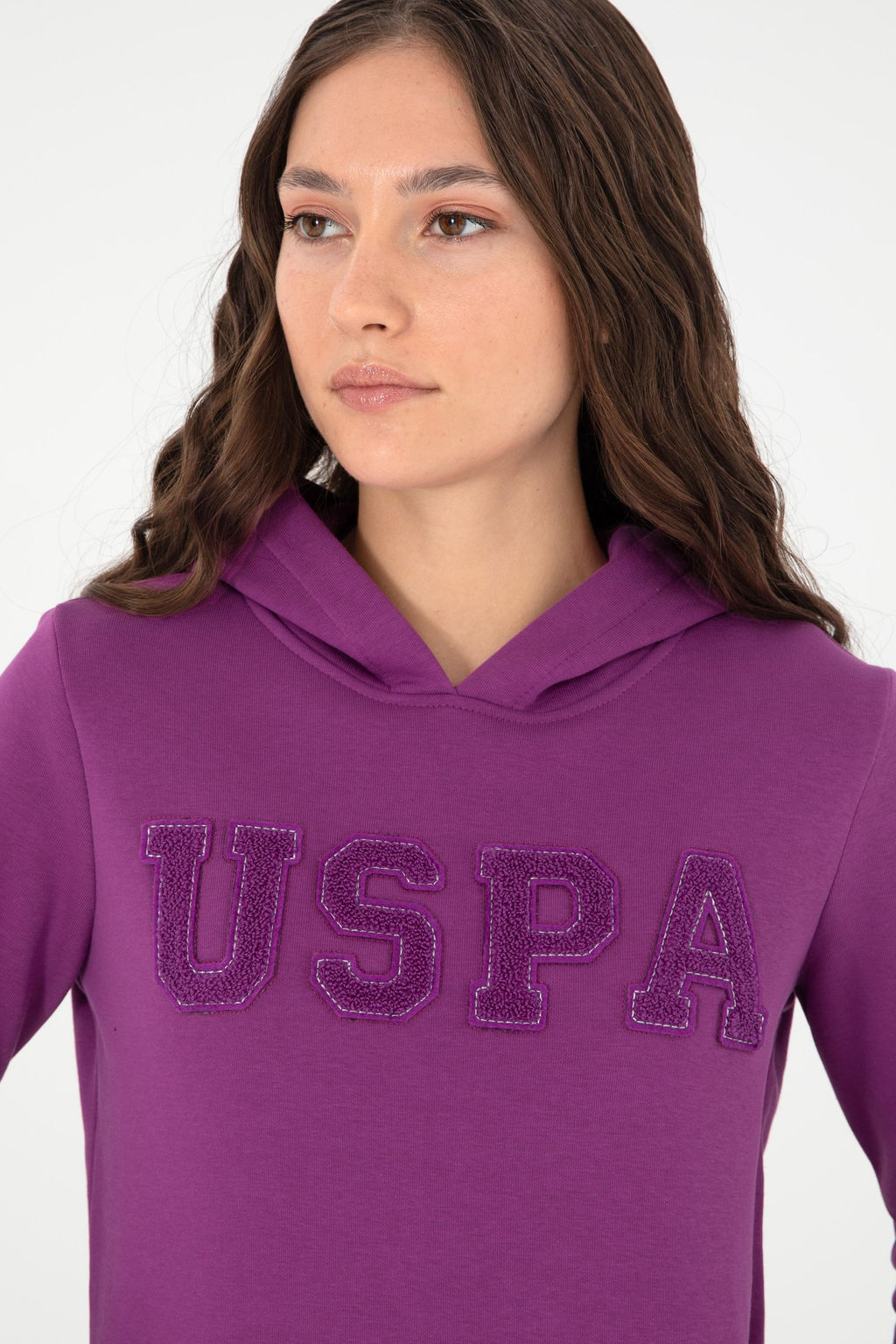 Женский фиолетовый базовый свитшот Неожиданная скидка в корзине - U.s. polo assn фото 2