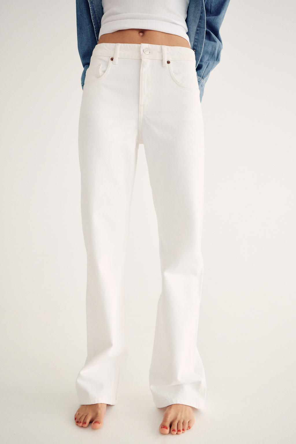 TRF WIDE-LEG MID-RISE FULL LENGTH JEANS - Zara фото 28