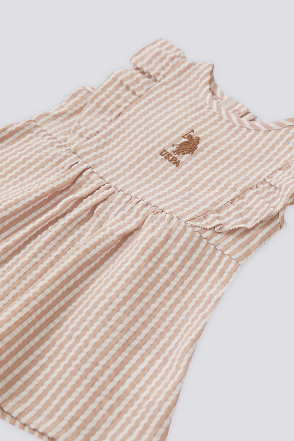 Розовое полосатое платье для девочки Неожиданная скидка в корзине - U.s. polo assn фото 3