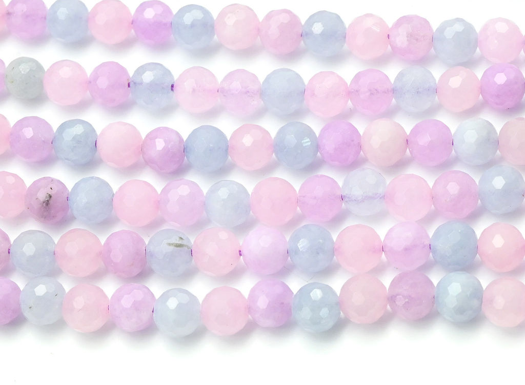 Бусины из кальцита шарик гр.6мм, цв.ассорти, 39см, 65 бусин Радуга камня