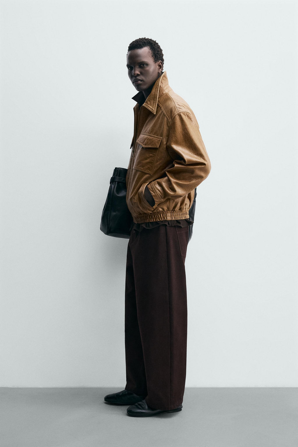 LEATHER JACKET WITH POCKETS - Zara фото 12