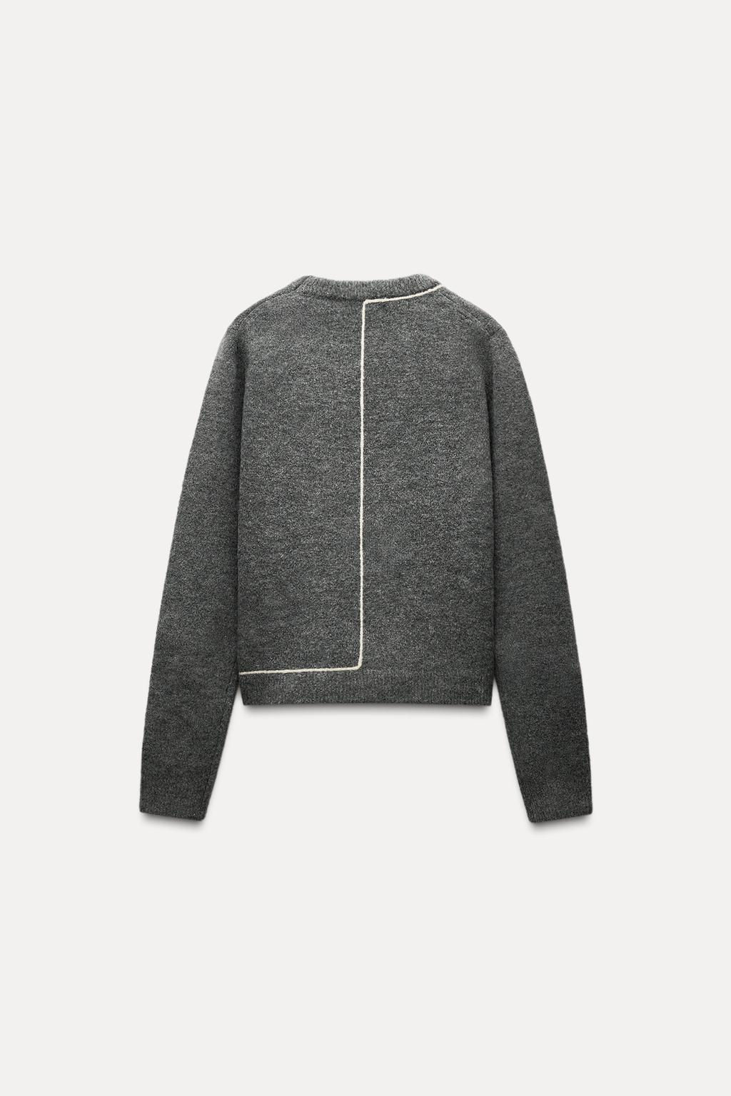 CONTRAST TRIM KNIT SWEATER - Zara фото 13