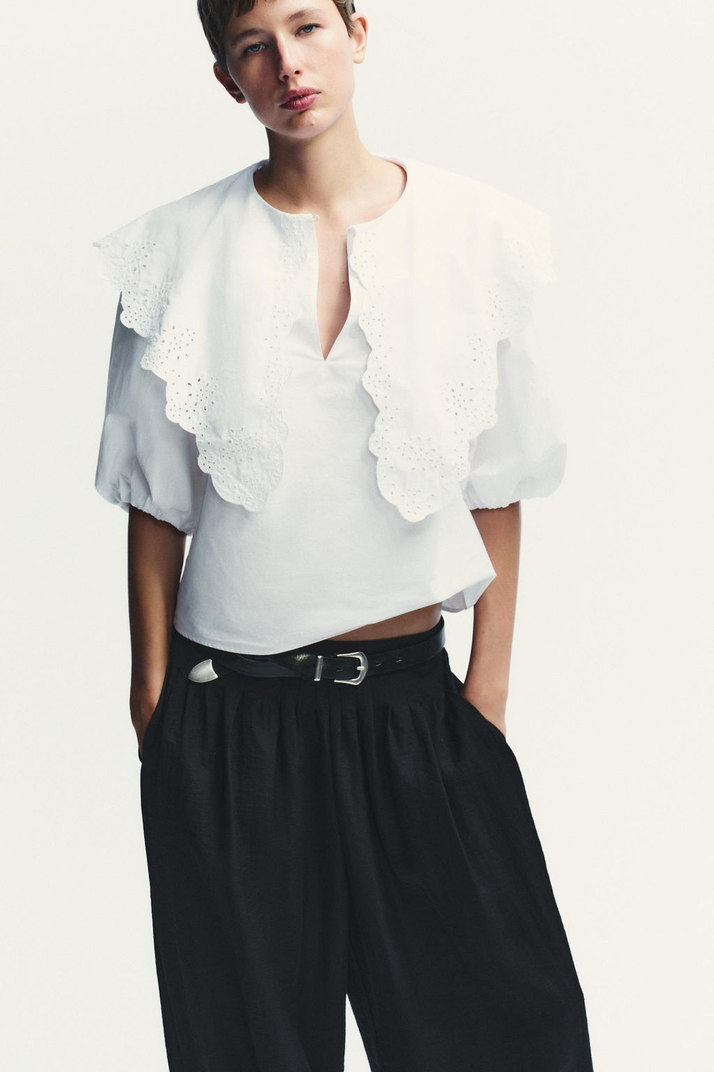 POPLIN SHIRT WITH PETER PAN COLLAR - Zara фото 9