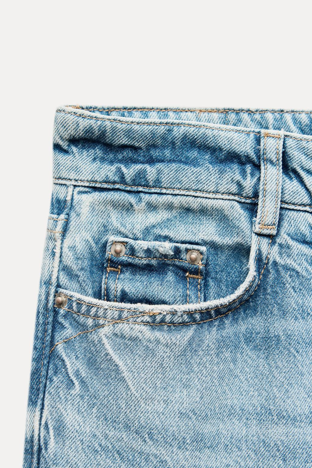 Z1975 MID-WAIST STRAIGHT CROPPED JEANS - Zara фото 13