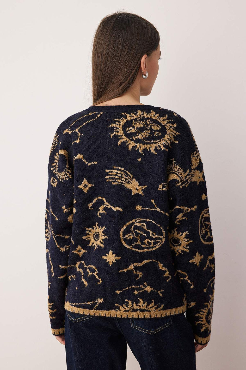 Lacivert Yumusak Dokulu Genis Kal?p Triko H?rka TWOAW26HI00183 - Trendyolmilla фото 4