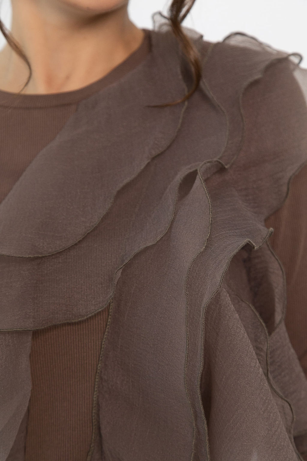 Блуза Риана (трикотаж Лапша и органза) - Lt collection фото 12