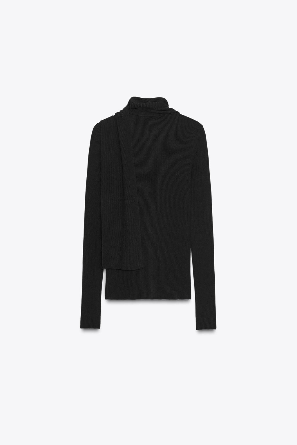 RIB KNIT CARDIGAN WITH SCARF - Zara фото 8