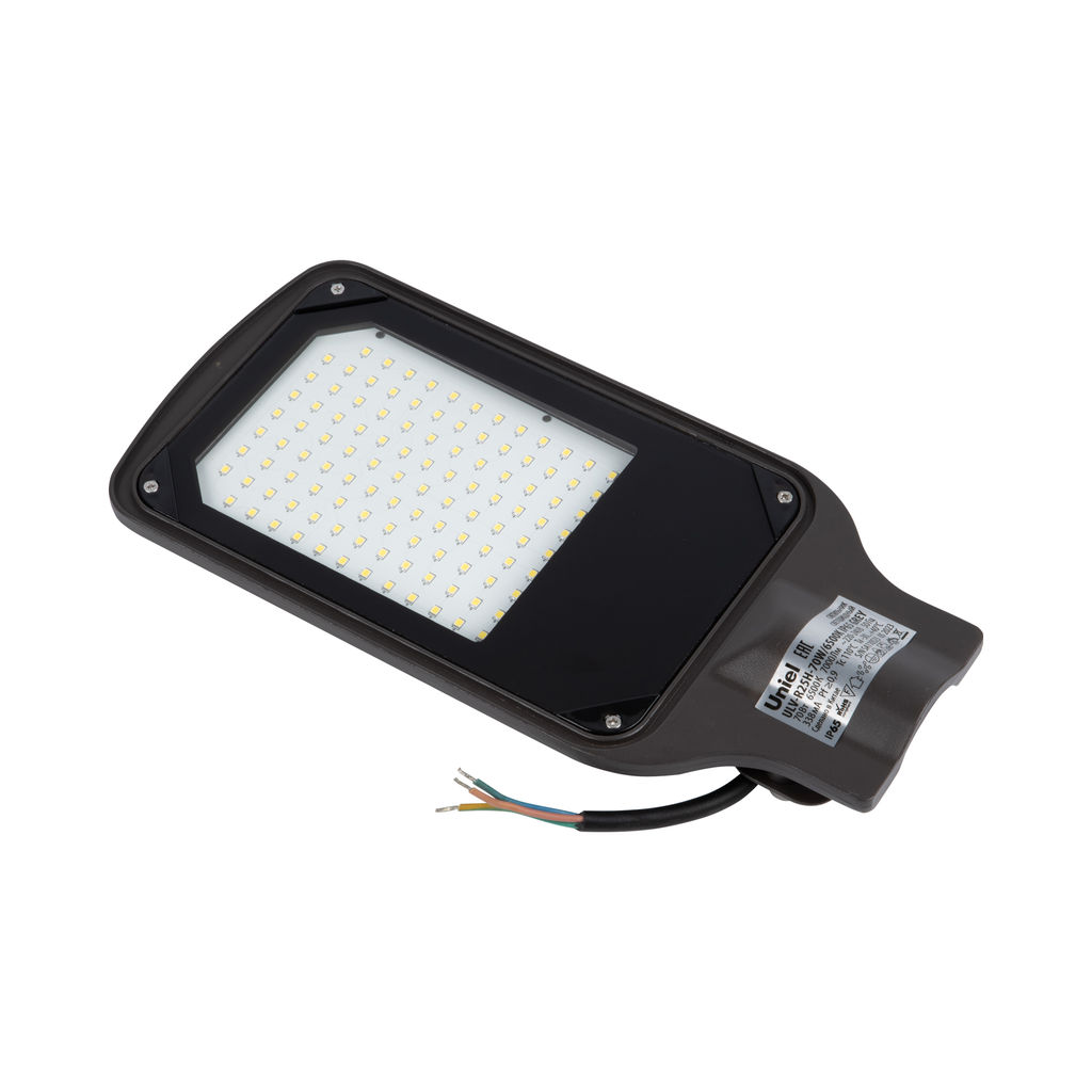 ULV-R25H-70W/6500K IP65 GREY Светильник светодиодный уличный консольный. Дневной белый свет (6500K). Угол 110 градусов. TM Uniel