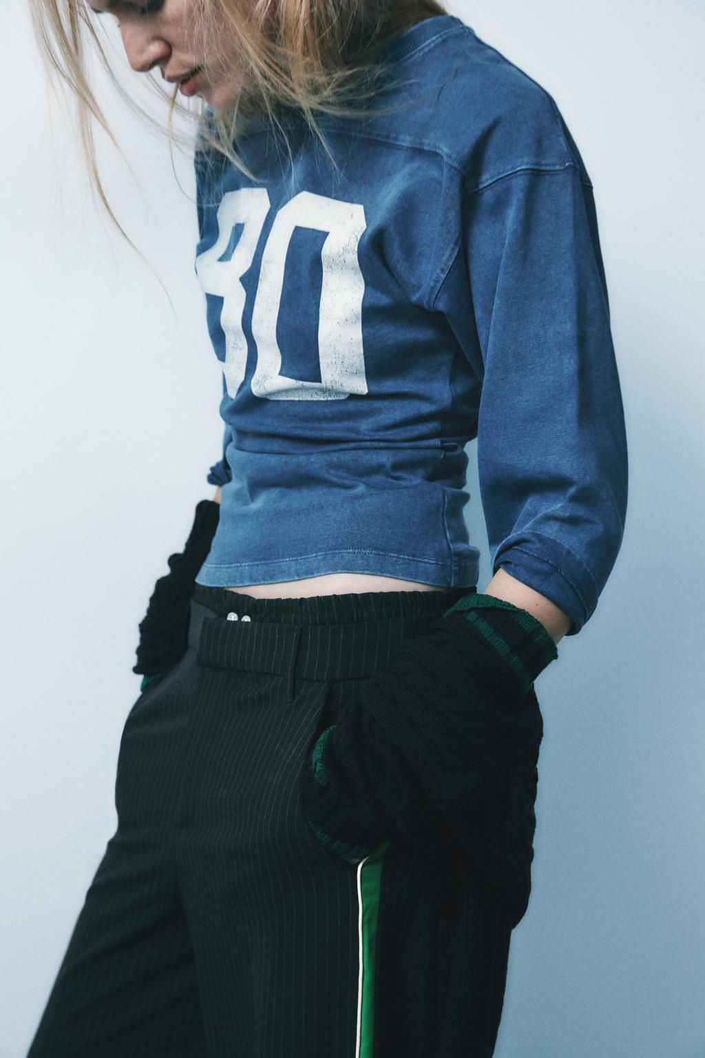 VARSITY WASHED EFFECT T-SHIRT - Zara фото 4