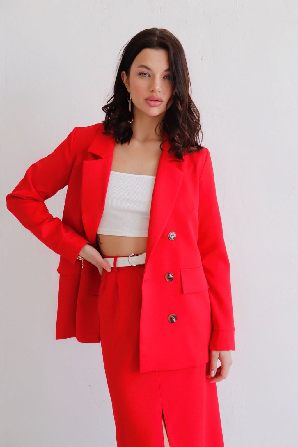 12157 Юбка миди-макси красная - Martichelli фото 3