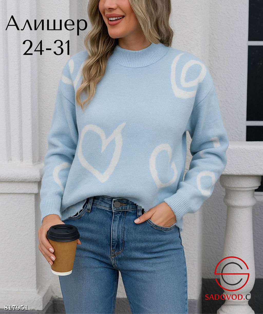 Свитер женский с сердечками - Bruno фото 4