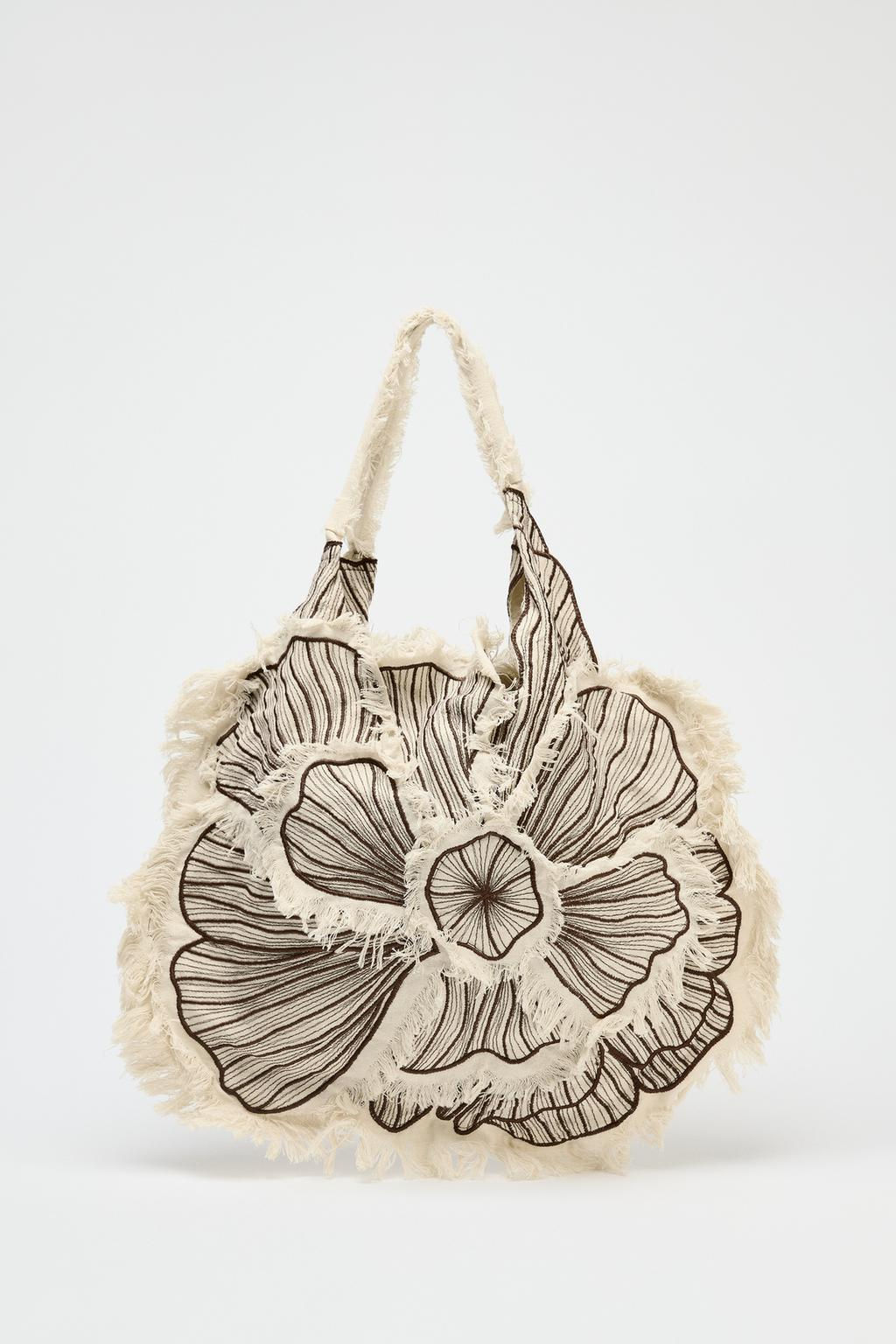 FLORAL EMBROIDERED MAXI TOTE BAG - Zara фото 2