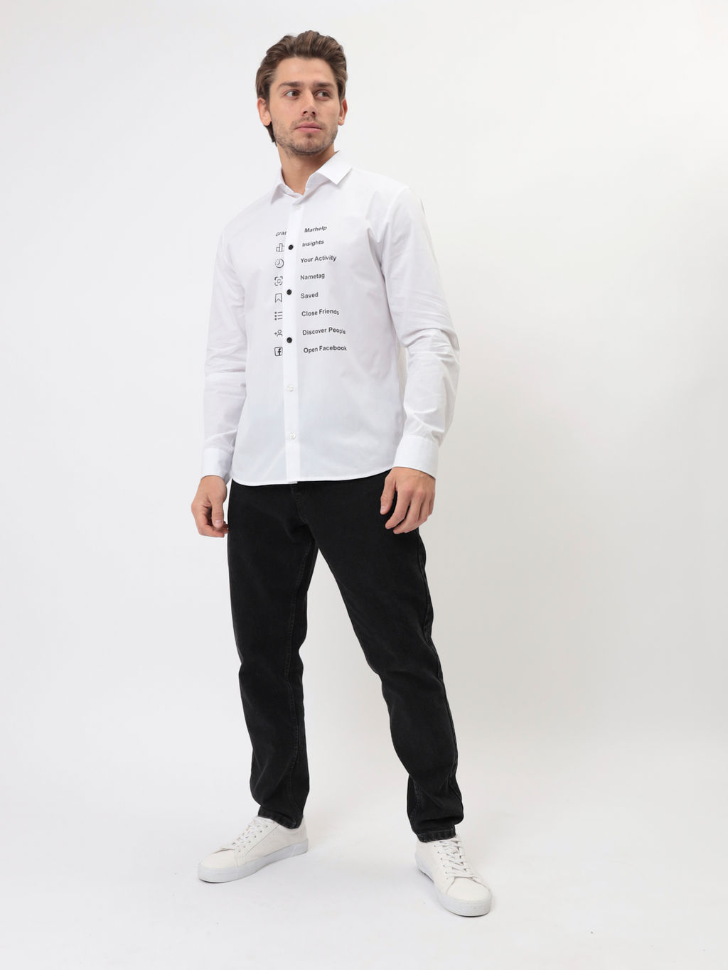 Сорочка мужская длинный рукав GREG 100/139/WH/ZN/print  фото 5