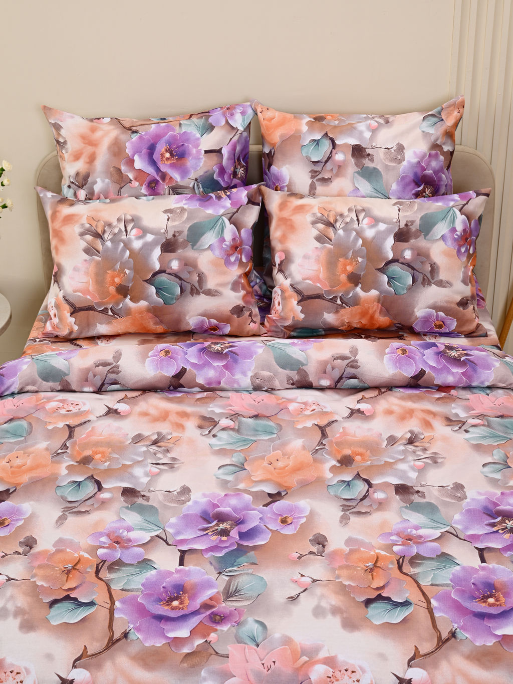 Пододеяльник бязь люкс на молнии - Фиалки 150х215