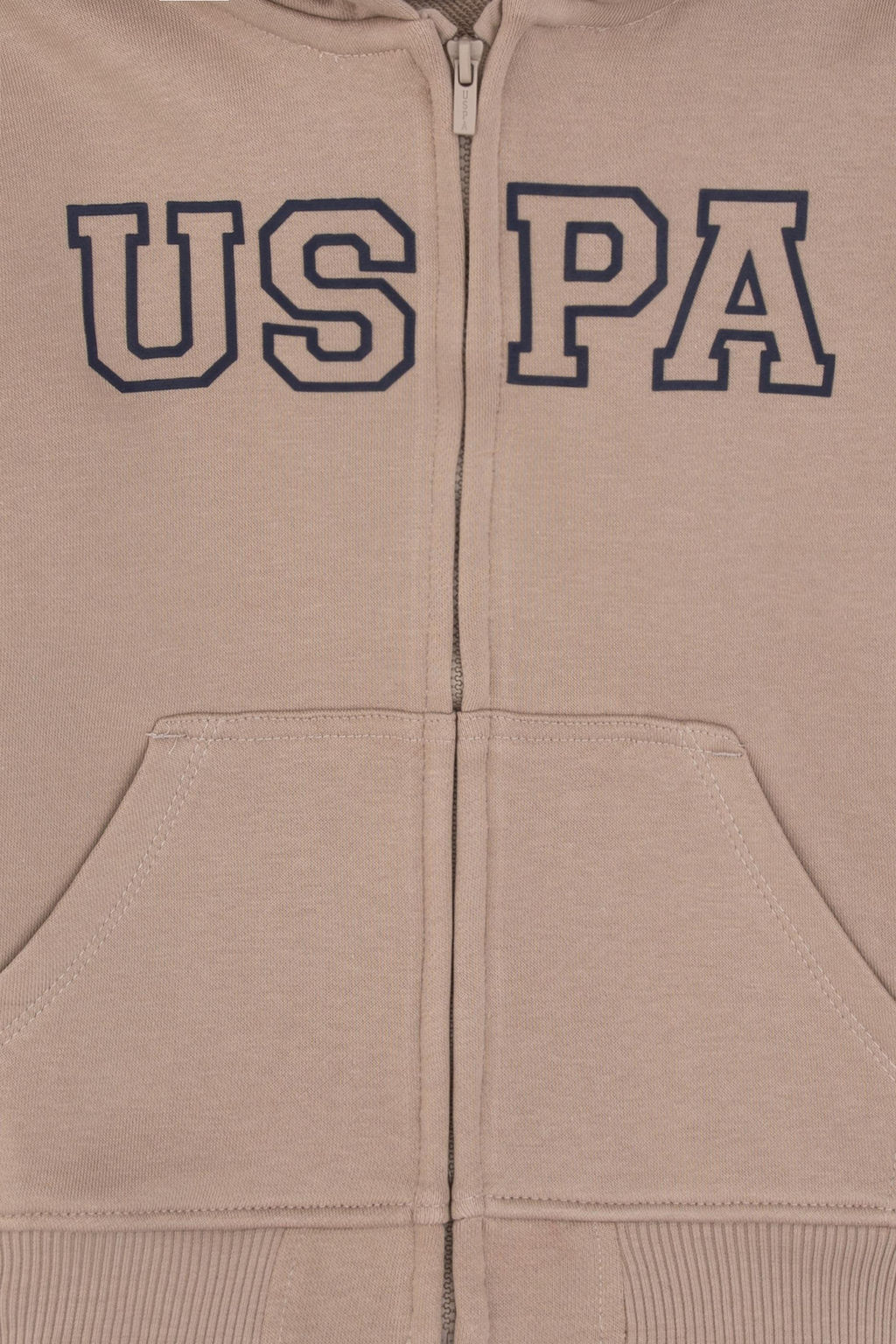 Erkek _ocuk Koyu Bej Fermuarl_ Kap__onlu Sweatshirt - U.s. polo assn фото 3