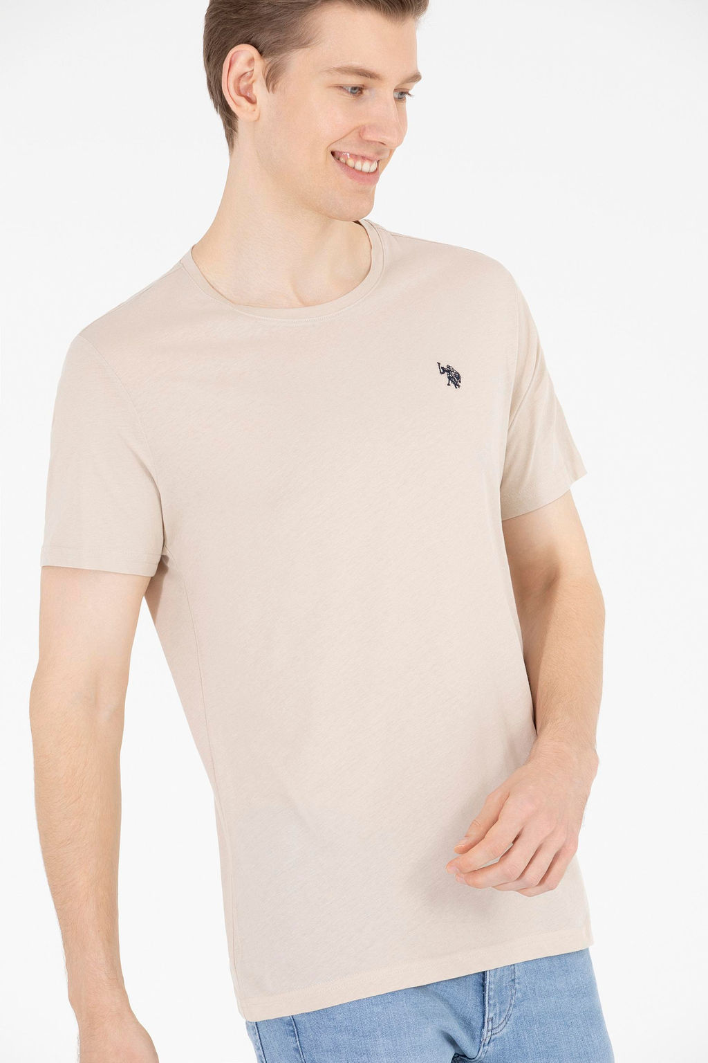 U. S. Polo Assn Мужская базовая футболка с круглым вырезом Stone - U.s. polo assn фото 4