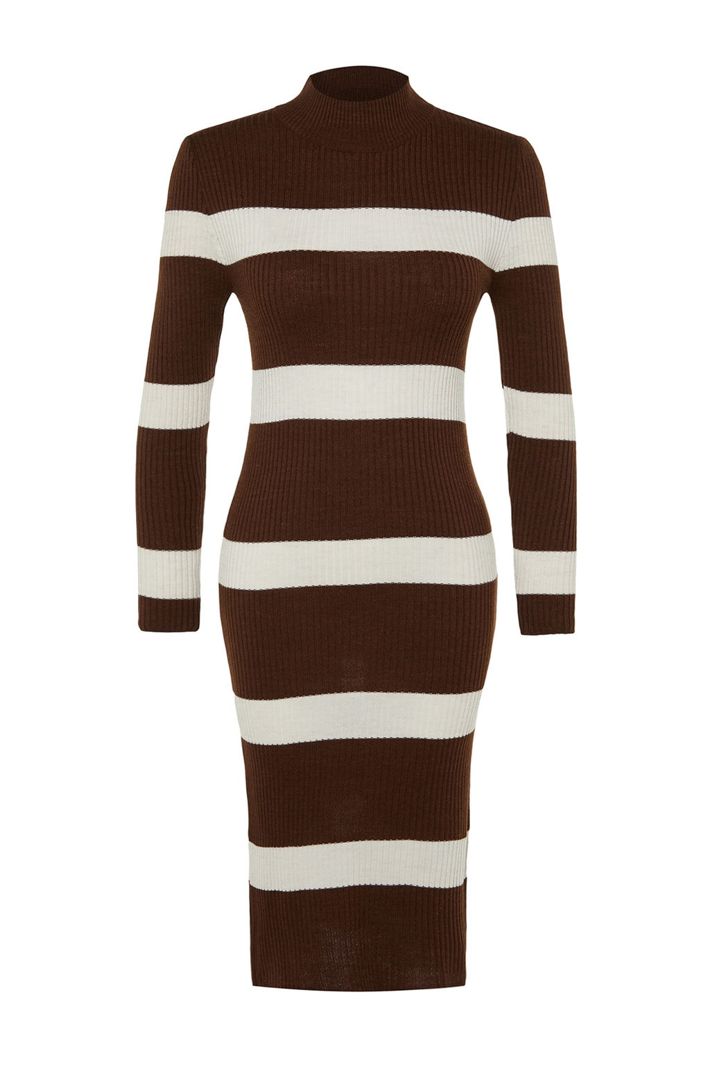 TRENDYOLMILLA Lacivert Midi Triko Cizgili Elbise TWOAW23EL00226 фото 29