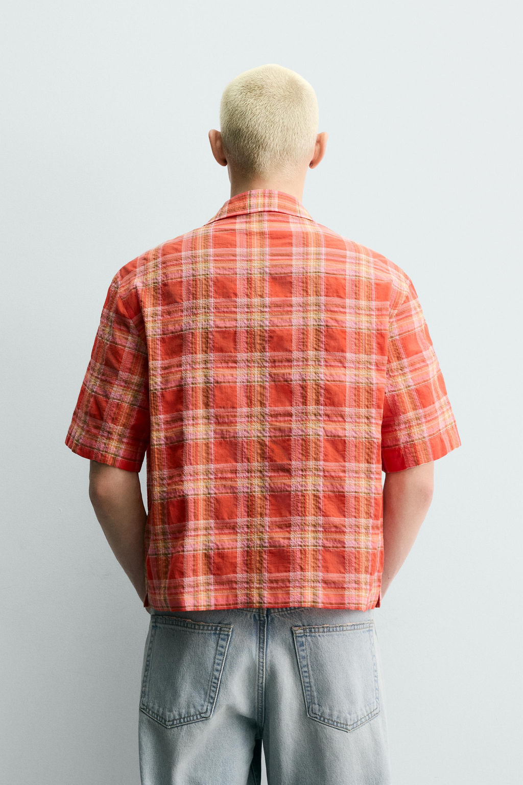 CAMISA RELAXED FIT CUADROS / Naranja - Zara фото 3