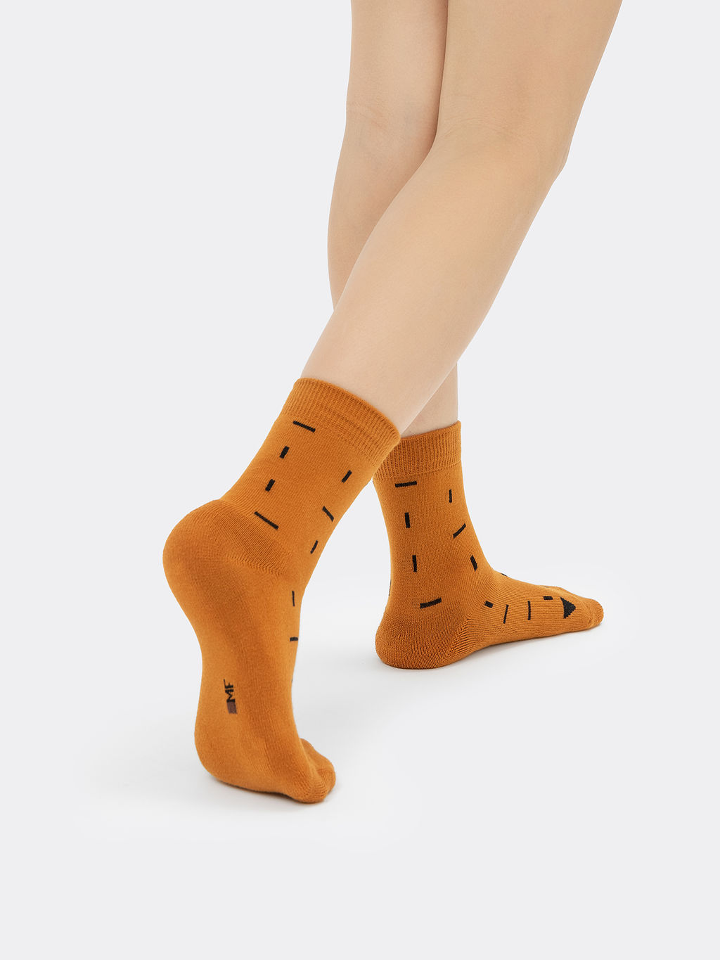 Цена за 5 пар! Высокие детские носки в коричневом цвете с плюшевым следом и рисунком - Mark formelle фото 2