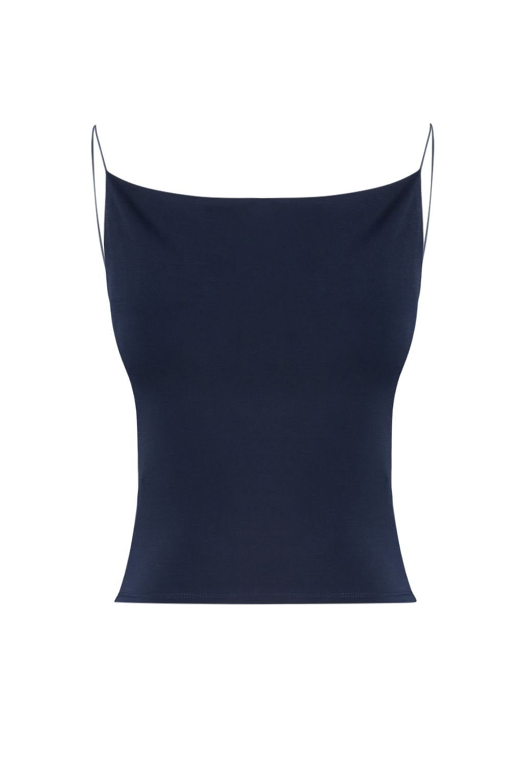 Lacivert Fitted/Vucuda Oturan Degaje Yaka Esnek Orme Bluz TWOSS21BZ0667