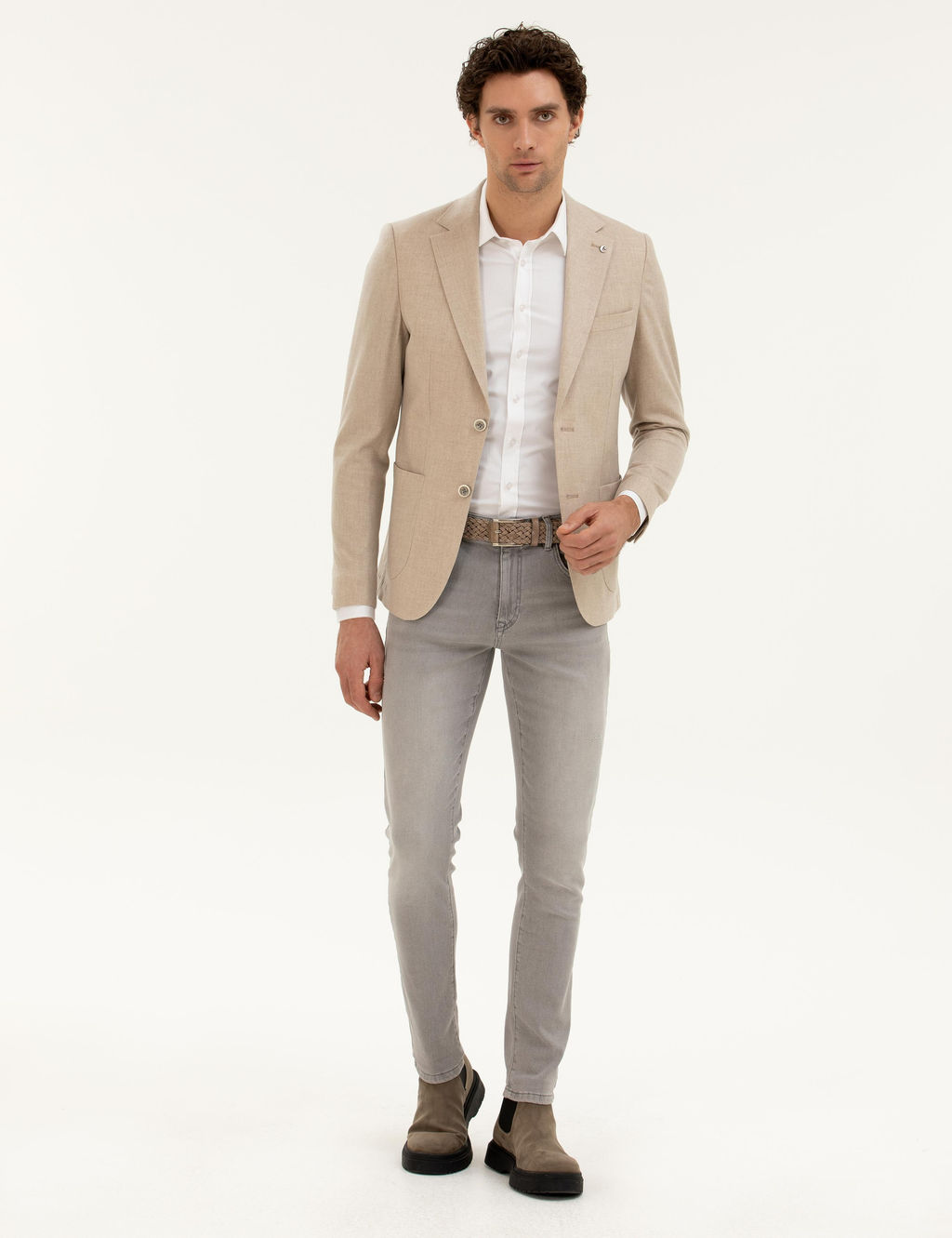 Бежевая кашемировая куртка приталенного кроя - Cacharel фото 4