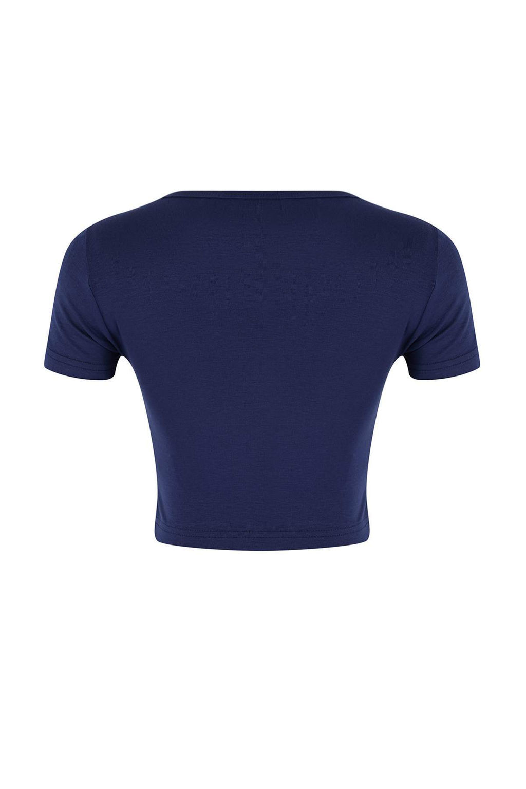 Lacivert-Gri Melanj 2li Paket Crop Viskoz/Yumusak Kumas Esnek Orme Bluz TWOSS23BZ00108