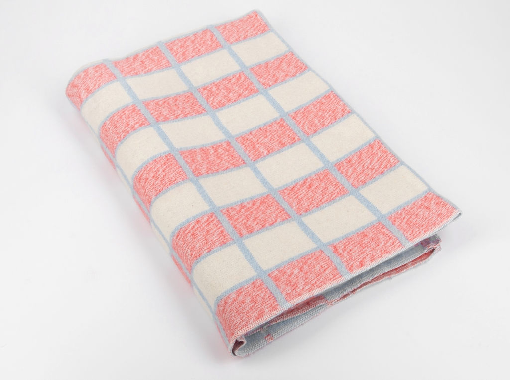 Одеяло байковое 140*205 клетка цв. бело-розово-сине-голубая (Россия ВВТ)