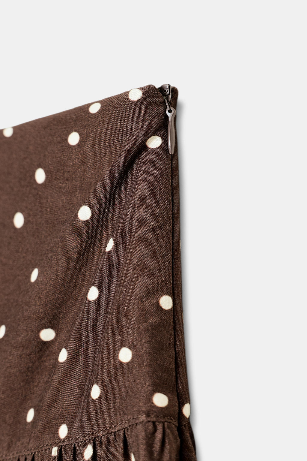 PANTAL?N ANCHO LUNARES / Marr?n / Crudo - Zara фото 10