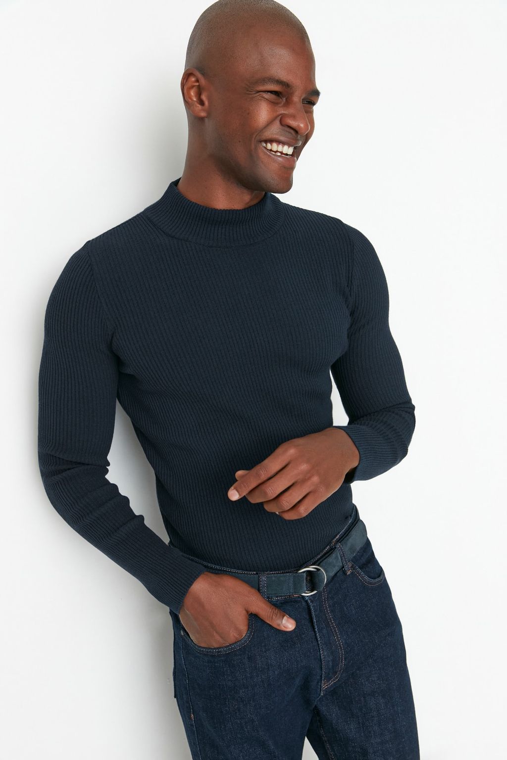 TRENDYOL MAN Ekru Slim Fit Pamuklu Yar?m Bal?kc? Yaka Fitilli Orgu Kazak TMNAW21KZ0568 - Trendyolmilla фото 58
