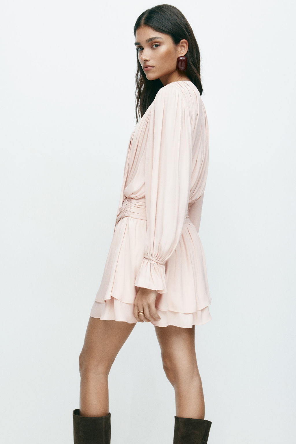 Vestido drapeado con detalle de nudo - H&m фото 8