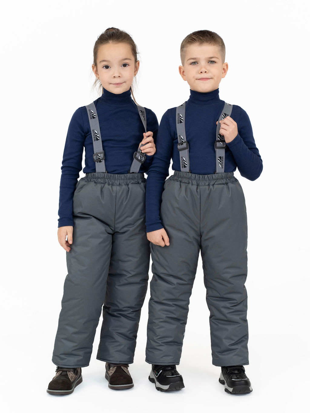 Брюки детский зимний серый 10-031/1 (134-140)