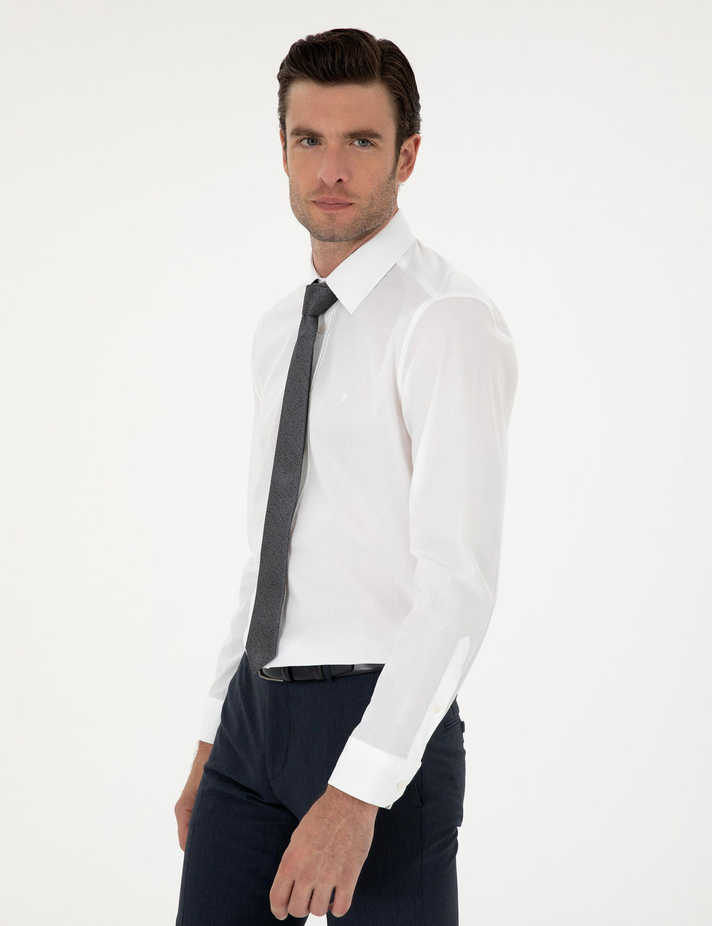 Белая классическая рубашка из хлопка приталенного кроя - Cacharel фото 3