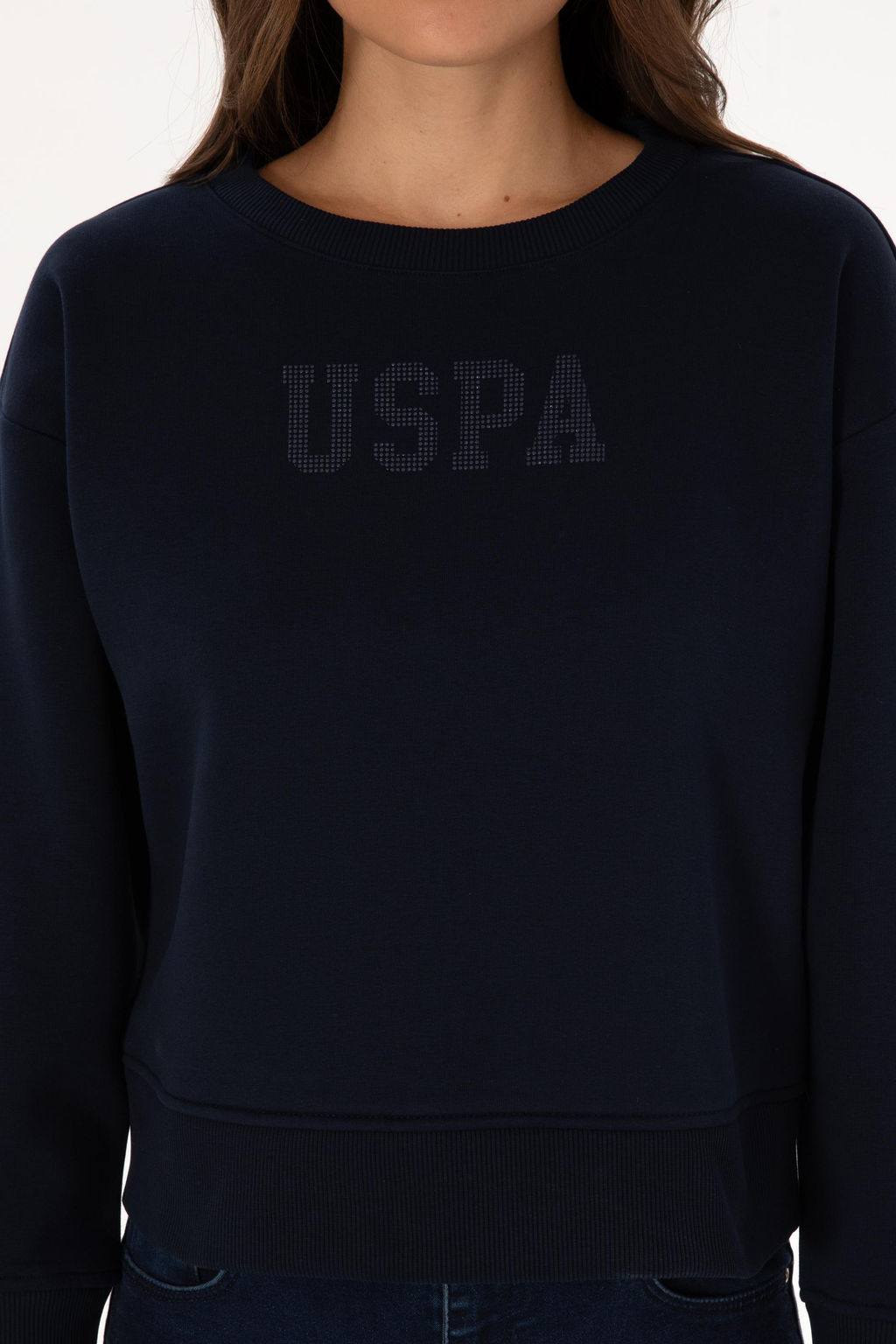 Kad_n Lacivert Basic Sweatshirt Sepette S_rpriz _ndirim - U.s. polo assn фото 6
