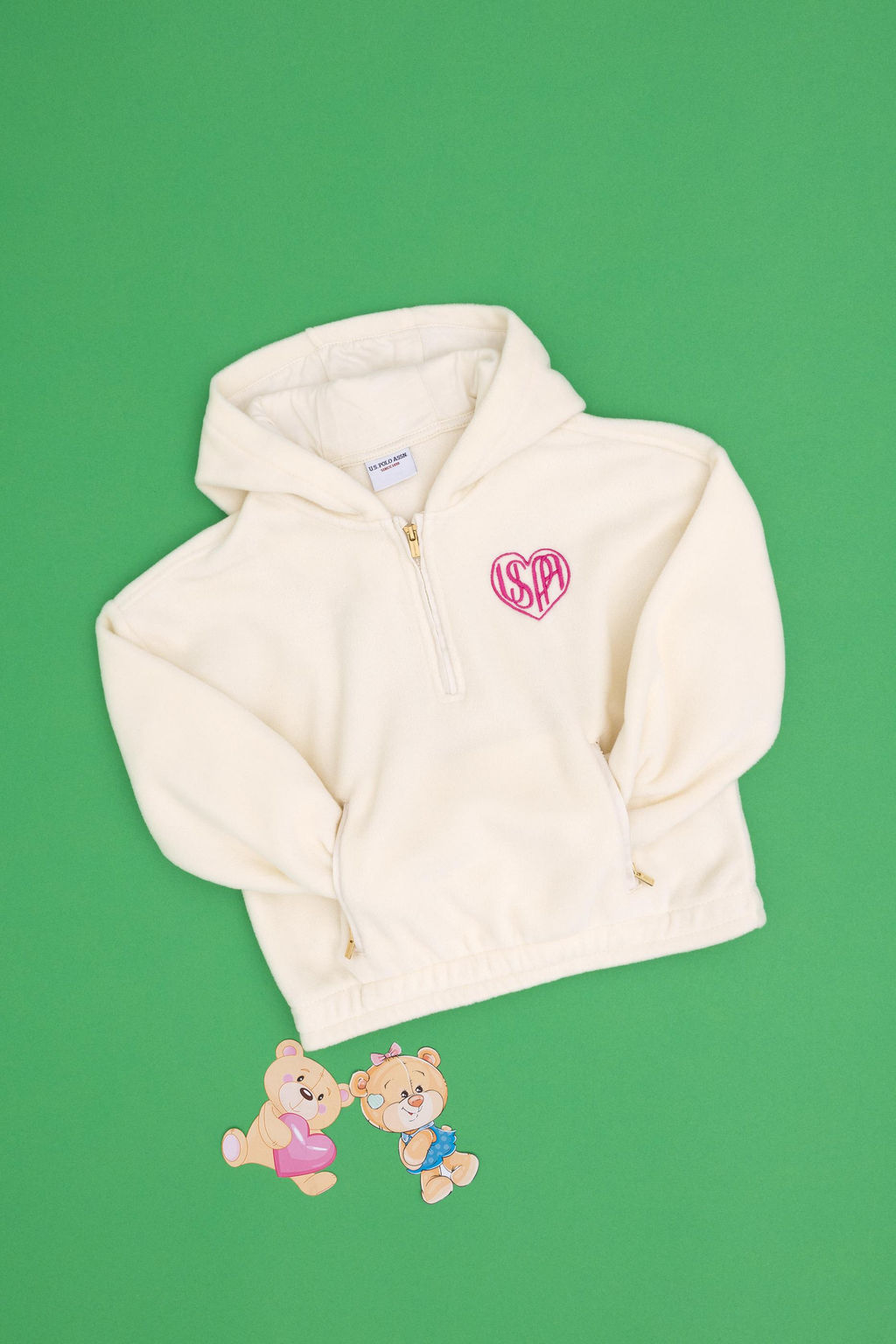 Кремовый свитшот для девочки Неожиданная скидка в корзине - U.s. polo assn фото 3