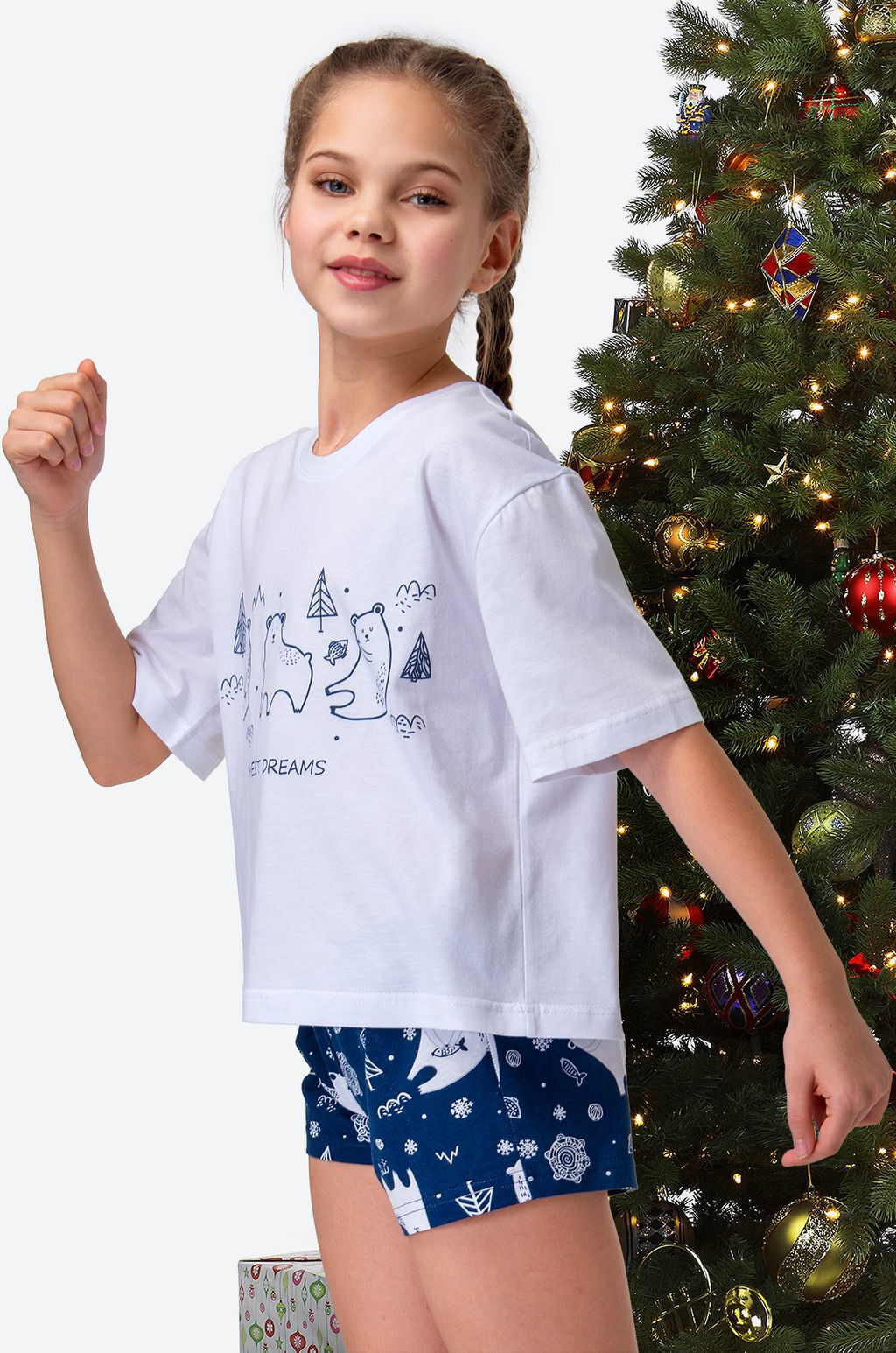 Хлопковая пижама для девочки Happyfox
