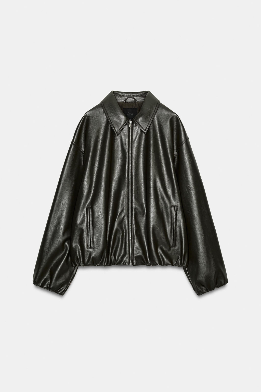 LEATHER EFFECT JACKET WITH ELASTICATED DETAILS - Zara фото 20