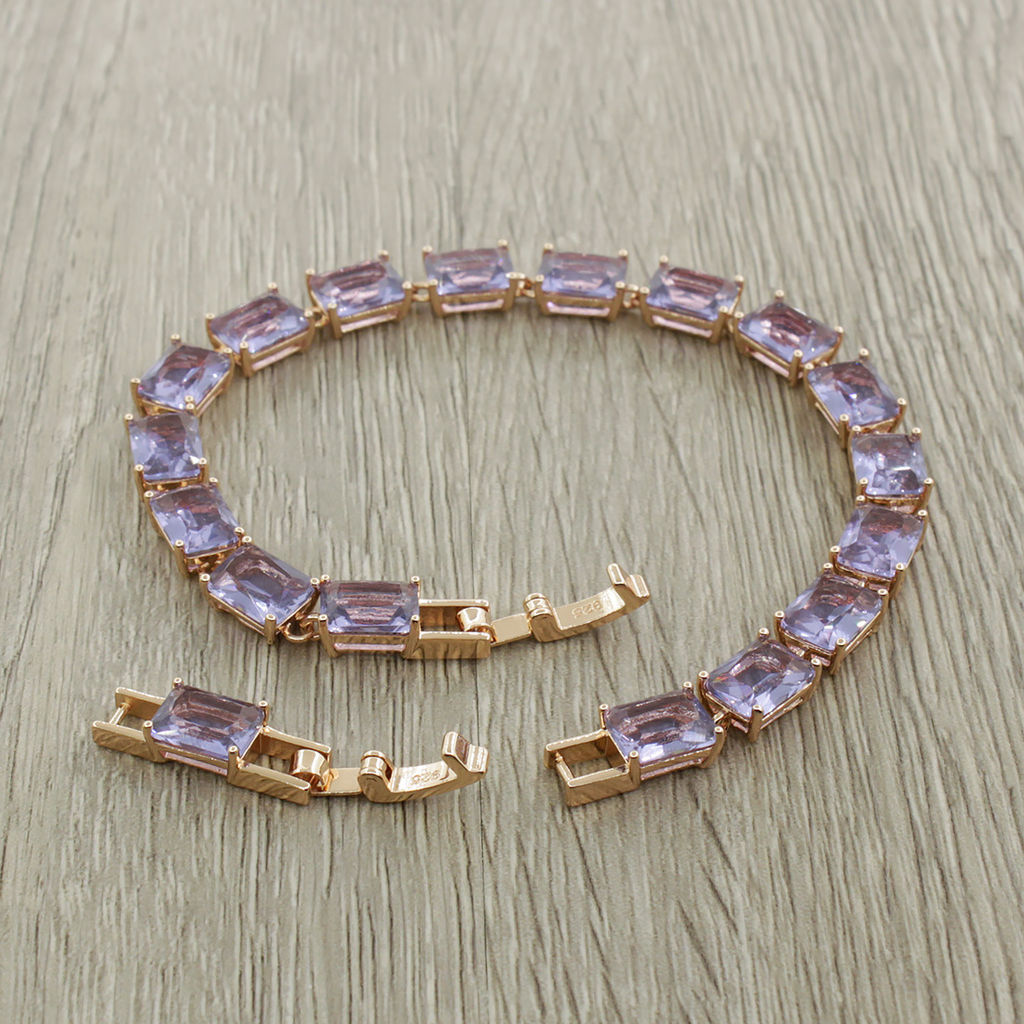 Александрит, браслет Джуди, покрытие под золото, длина 17,5см - Agat77 фото 3