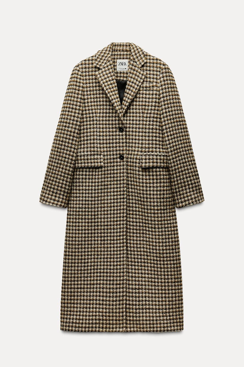 ZW COLLECTION LONG CHECK COAT - Zara фото 3