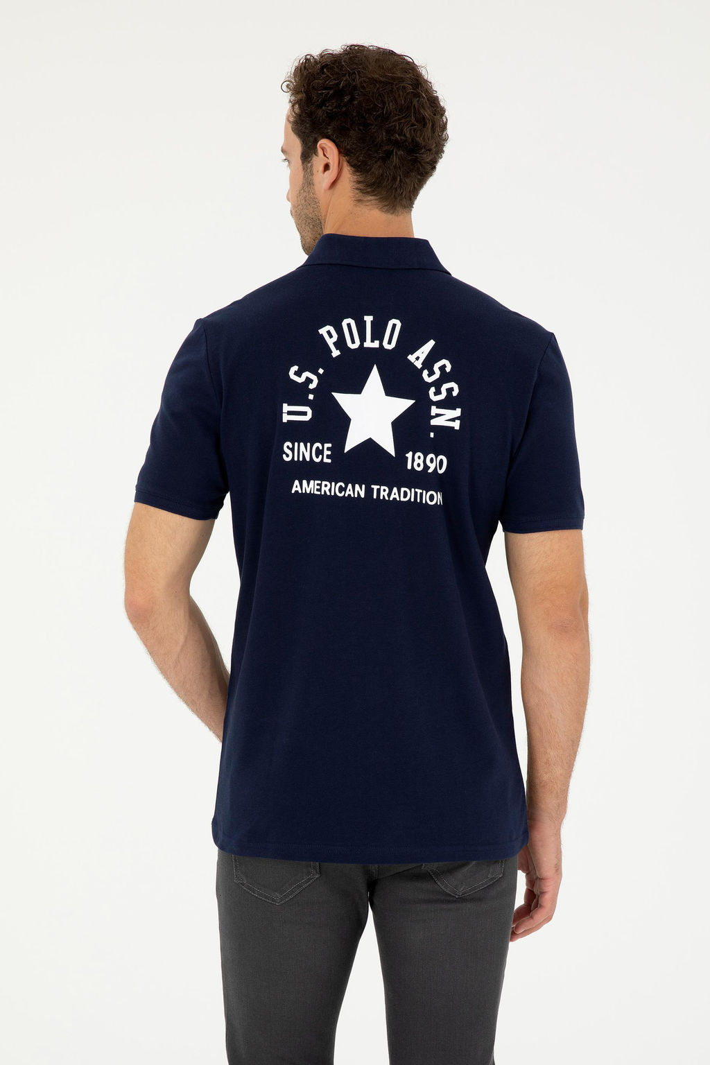 Футболка U.S. Polo Assn темно-синяя хлопок  фото 5