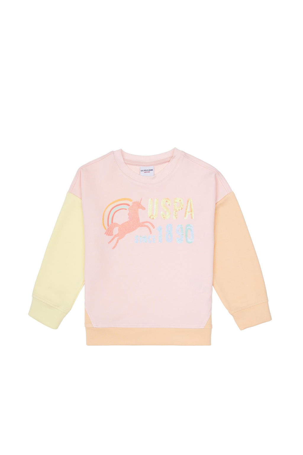 K_z _ocuk A__k Pembe Bisiklet Yaka Sweatshirt